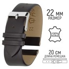 Ремешок для часов, мужской, 22 мм, запряжник 75 мм, горт 115 мм, кожа, коричневый - Фото 1