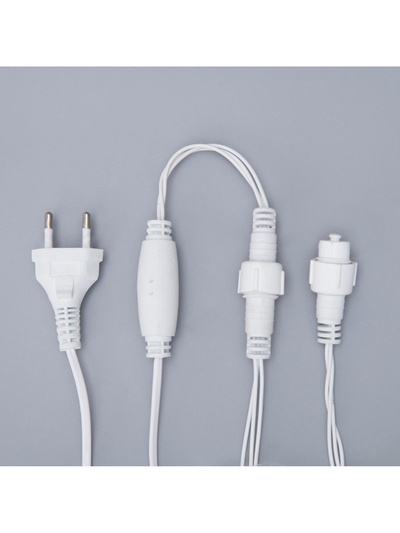 Гирлянда «Нить» 10 м, IP44, УМС, белая нить, 100 LED, свечение жёлтое, 220 В