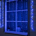 Гирлянда «Водопад» 2 × 1.5 м, IP44, тёмная нить, 400 LED, свечение бело-синее, 8 режимов, 220 В - фото 317875331