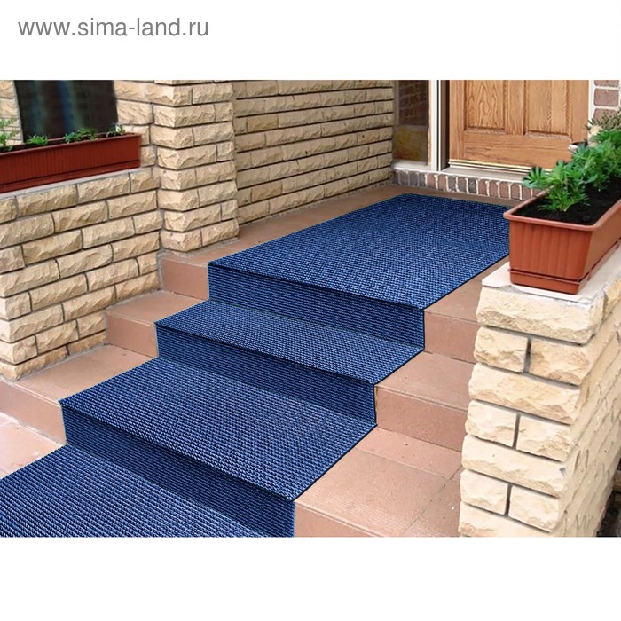 Покрытие ковровое щетинистое «Травка», 0.9×15 м, в рулоне, цвет синий металлик - Фото 1