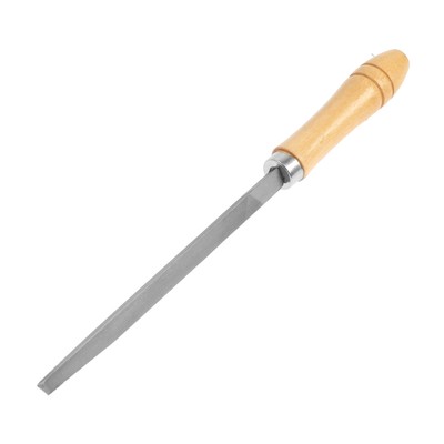 Напильник ТУНДРА, трехгранный, сталь У10, деревянная рукоятка, №2, 150 мм