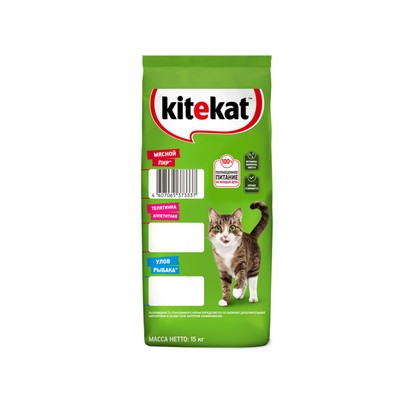 Сухой корм KiteKat «Мясной пир» для кошек, 15 кг