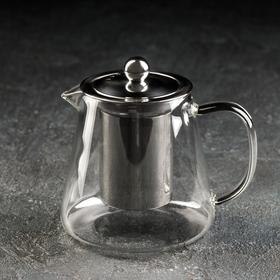 Чайник стеклянный заварочный с металлическим ситом «Эгла», 550 мл 1133626