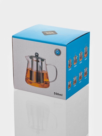 Чайник стеклянный заварочный с металлическим ситом «Эгла», 550 мл