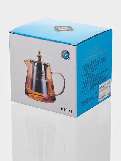 Чайник стеклянный заварочный с металлическим ситом «Эгла», 550 мл