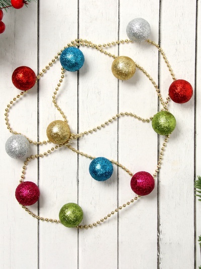 Бусы на ёлку «Разноцветные шарики», длина 1.2 м, d=3 см