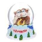Сувенир снежный шар "На счастье. Две обезьянки", d=6,5 см - Фото 4