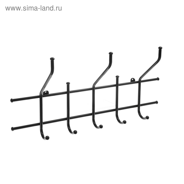 Вешалка настенная «Малая», 60×31×14 см, цвет черный - Фото 1