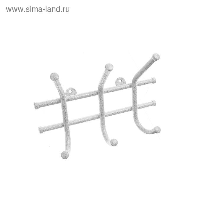 Вешалка настенная на 3 крючка «Норма-3», 23×8×16,8 см, цвет белое серебро - Фото 1