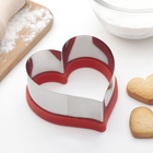 Форма для вырезания печенья Доляна «Сердце»,10,5×10,5×4,5 см, цвет красный - Фото 3