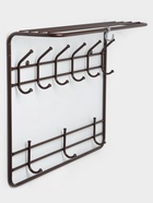 Вешалка настенная с полкой, 9 крючков, 2 яруса, 73×22×58 см, коричневая - Фото 1