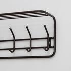 Вешалка настенная с полкой, 8 крючков, 97.5×22×26.5 см, медный антик - Фото 2