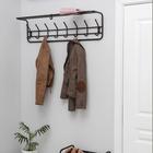 Вешалка настенная с полкой, 8 крючков, 97.5×22×26.5 см, медный антик - Фото 4