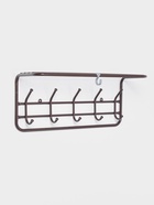 Вешалка настенная с полкой, 5 крючков, 60 см, коричневая - Фото 3