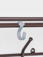 Вешалка настенная с полкой, 5 крючков, 60 см, коричневая - Фото 4