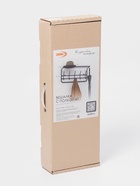 Вешалка настенная с полкой, 5 крючков, 60 см, коричневая - Фото 5