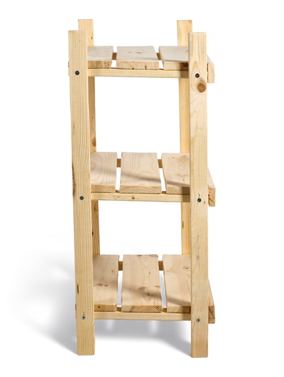 Стеллаж деревянный, 3 полки, 80×50×35 см, липа, напольный, «Добропаровъ»