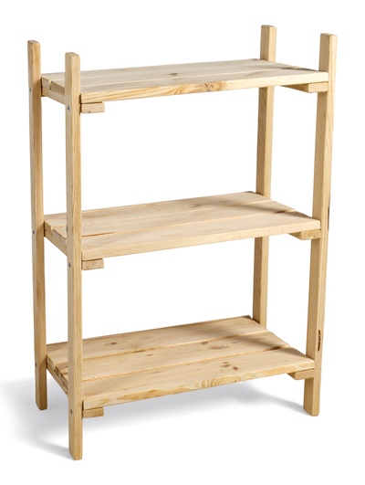Стеллаж деревянный, 3 полки, 80×50×35 см, липа, напольный, «Добропаровъ»