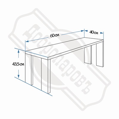 Лавка наличник, из липы, "Добропаровъ", 60×40×43,5см