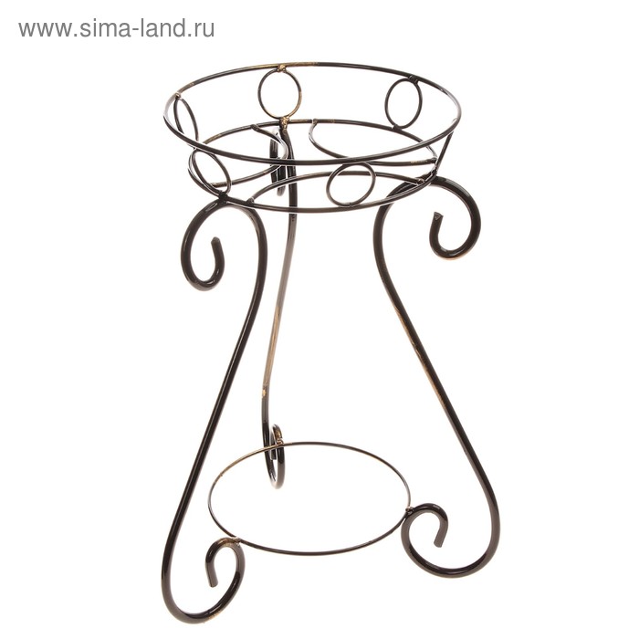 Подставка для цветов «Лотос малый», d=25 см, цвет чёрный - Фото 1