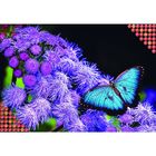 Алмазная вышивка с полным заполнением "Бабочка на цветах", 22 х 32 см - Фото 1