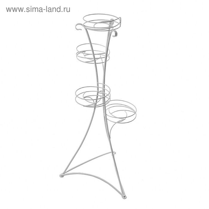 Подставка для цветов «Стелла-4», d=19 см, цвет белое серебро - Фото 1