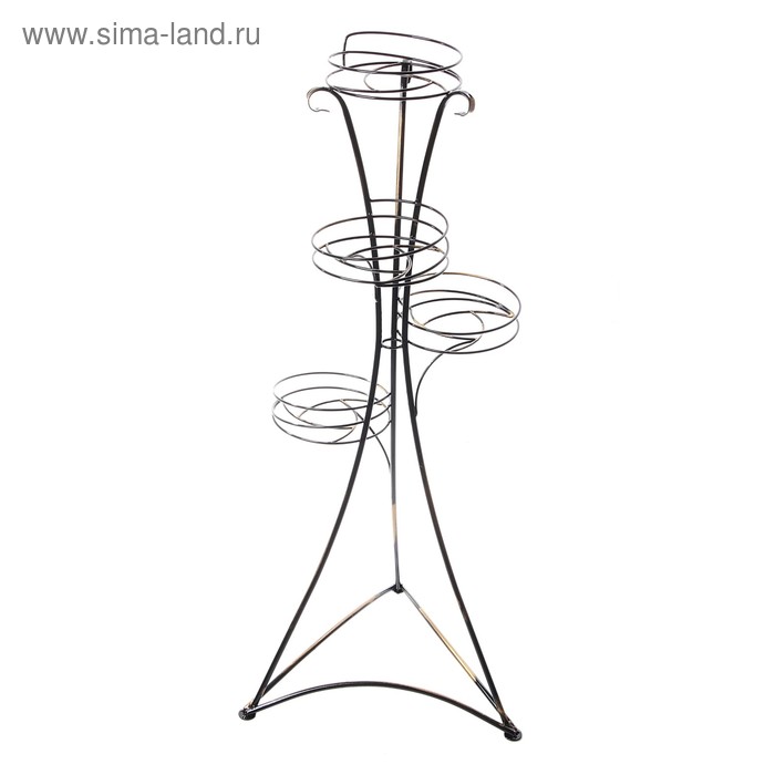 Подставка для цветов «Стелла-4», d=19 см, цвет черный - Фото 1