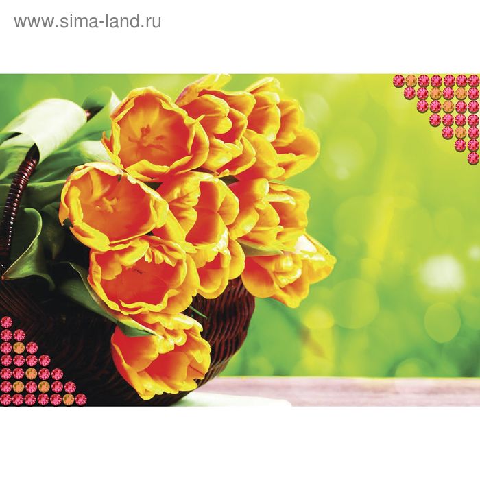 Алмазная вышивка с полным заполнением "Тюльпаны", 22 х 32 см - Фото 1