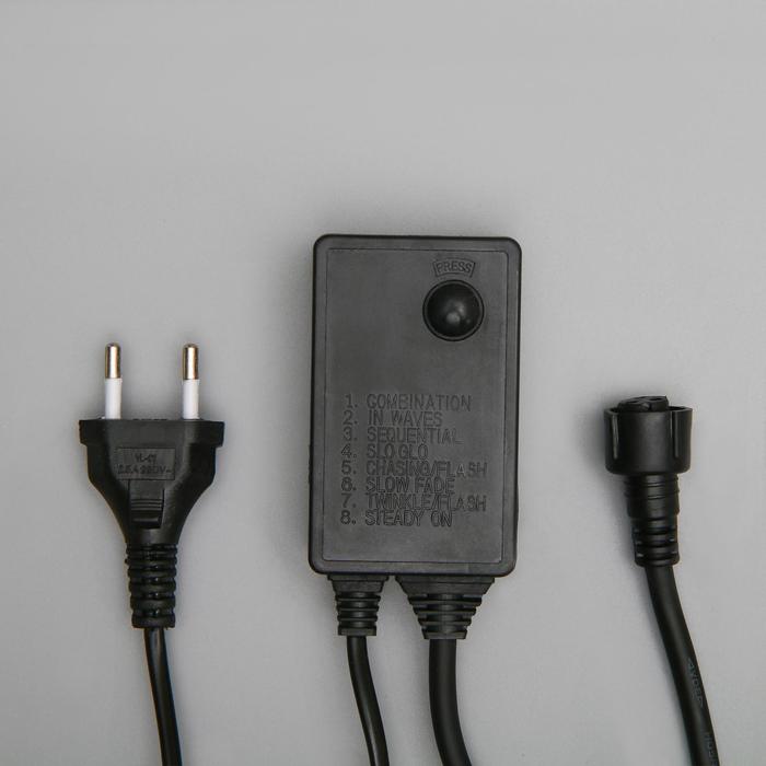 Контроллер для гирлянд УМС 3W, до 8000 светодиодов, тёмная нить, 8 режимов, 220 В - фото 4960108