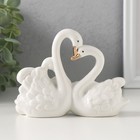 Фигурка керамика «Лебеди в цветах», белый, со стразами, 10×13.4×4.2 см - Фото 3