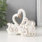 Фигурка керамика «Лебеди в цветах», белый, со стразами, 10×13.4×4.2 см - Фото 4