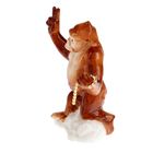 Сувенир керамика "Шимпанзе хвастунишка" со стразами, коричневый, 11,5х11,2х5 см - Фото 3