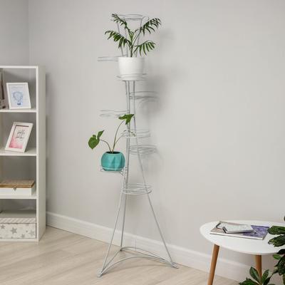 Подставка для цветов «Стелла-9», d=20 см, цвет белое серебро