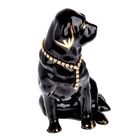 Сувенир керамика "Лабрадор в ошейнике" черный, со стразами, 11,3х9,2х7 см - Фото 2