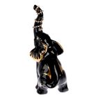 Сувенир керамика "Слоник с украшением на хоботе" черный, со стразами, 17,5х12х6,2 см - Фото 3