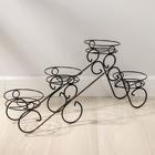 Подставка для цветов «Фиалка-4», d=16 см, цвет чёрный - Фото 1