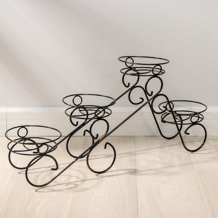 Подставка для цветов «Фиалка-4», d=16 см, цвет чёрный - Фото 1