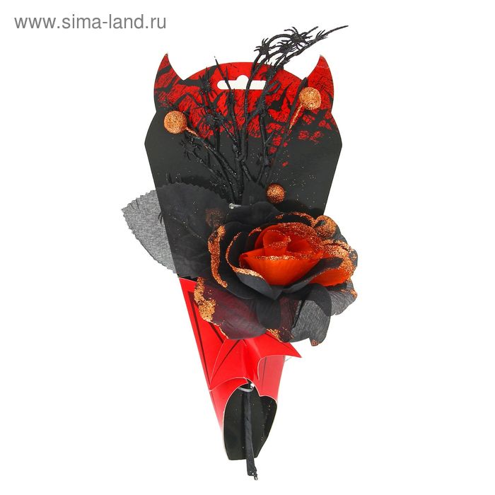 Букет «Вампир», с пауками, цвет оранжевый - Фото 1
