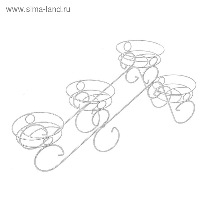 Подставка для цветов «Фиалка-4», d=16 см, цвет белое серебро - Фото 1