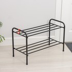 Подставка для обуви, 2 яруса, 65×30×40 см, цвет чёрный - Фото 3