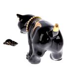 Сувенир керамика "Кот с мышкой" черный, со стразами, 9х14,5х6,4 см - Фото 3