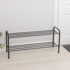 Подставка для обуви, 2 яруса, 87×30×45 см, цвет чёрный - Фото 2