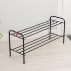 Подставка для обуви, 2 яруса, 87×30×45 см, цвет чёрный - Фото 3