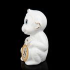 Сувенир керамика "Малыш обезьянка с долларом" белый, 6,3х3,5х3,2 см - Фото 3