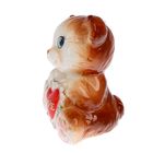 Сувенир керамика "Бурый мишка с сердечком-подушкой" со стразами, 8,5х7,3х5,3 см - Фото 3