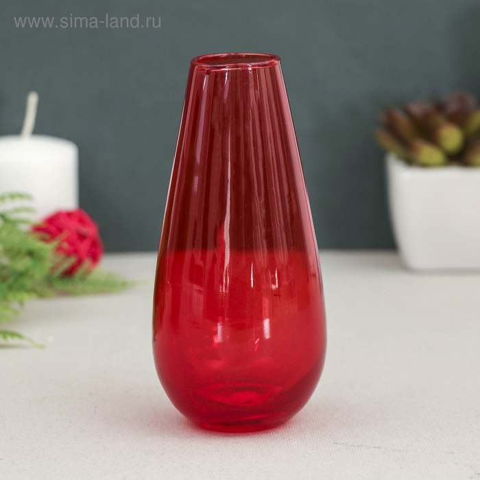 Ваза "Весна" 12/7 малая 12х6 см, 0,14л красный - Фото 1