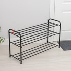 Подставка для обуви, 3 яруса, 87×30×48 см, цвет чёрный - Фото 3