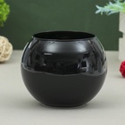 Ваза «Пять вечеров», шаровая, 1 л, 12×12×10 см, стекло, чёрная глянцевая - Фото 2