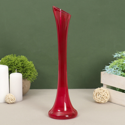 Ваза «Пять вечеров», 150 мл, d=2.5 см, 30×9 см, стекло, красная глянцевая