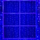 Гирлянда «Занавес» 2 × 9 м, IP44, УМС, белая нить, 1800 LED, свечение синее, 220 В - фото 12419646